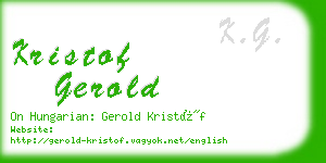 kristof gerold business card